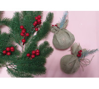 Ёлочные игрушки Шар из мешковины