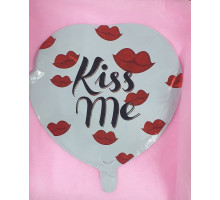 Шар фольгированный белый Kiss Me