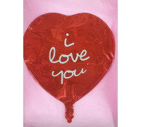 Шар фольгированный сердце красное I Love You